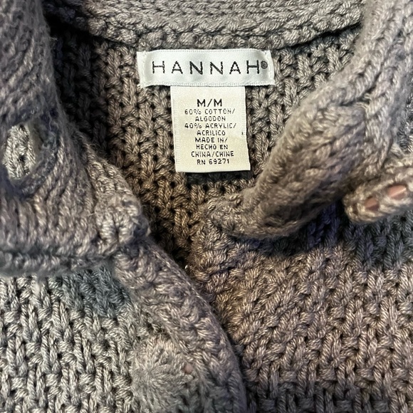 Hannah Chunky Cutaway Fisherman Style Knit Button Front Sweater Vest Storm Grey - Picture 5 of 9